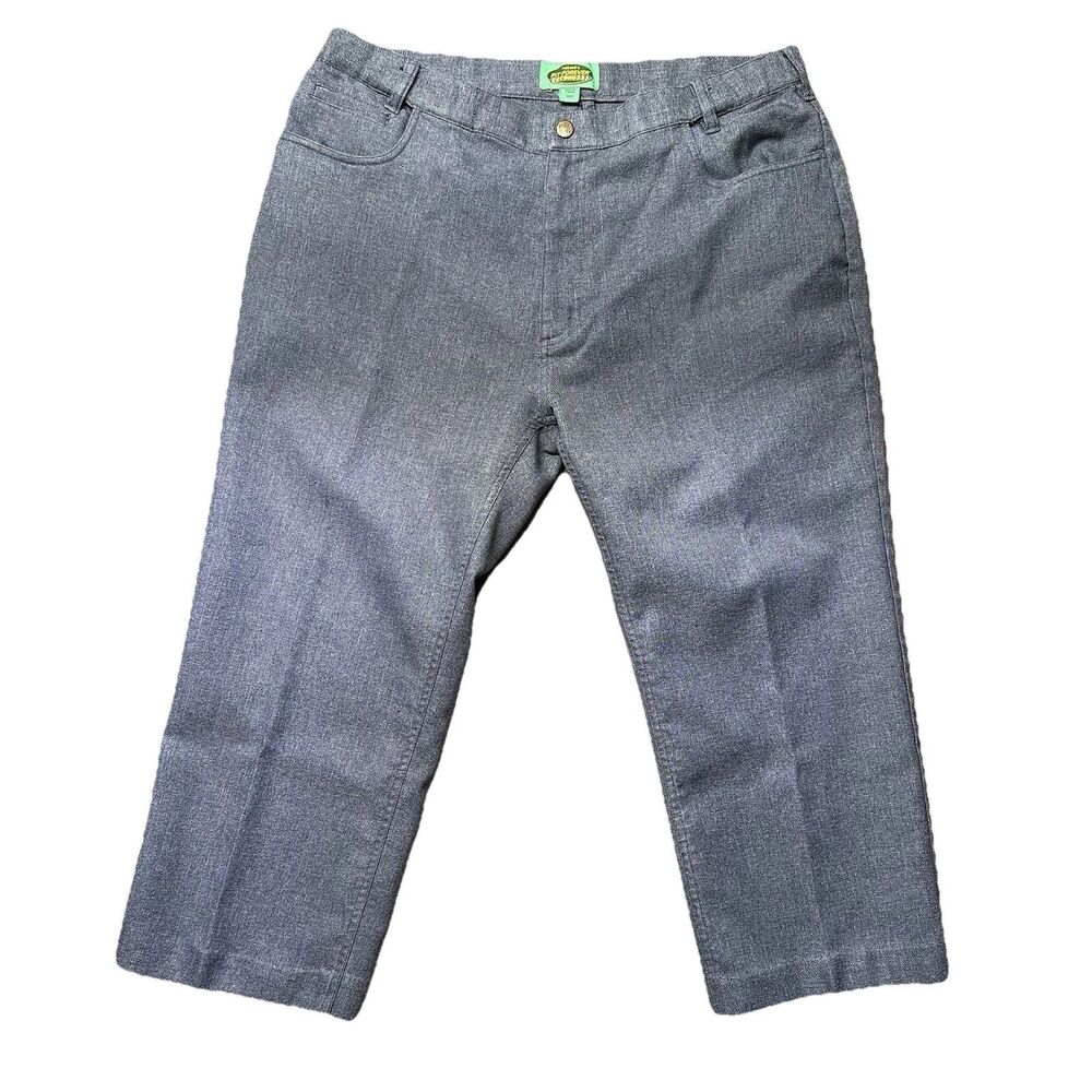 Haband Mens 38S Fit Forever Pants Blue Straight Leg Stretch Waistband Casual EUC